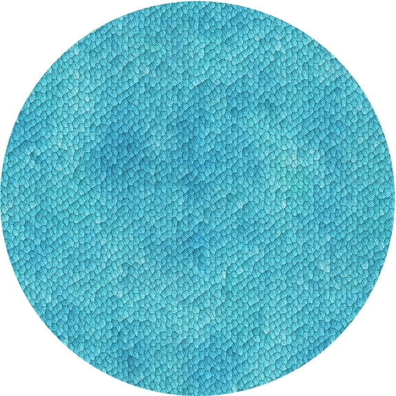 Ahgly Company Indoor Square Patterned Dark Turquoise Green Area Rugs, 3' Square