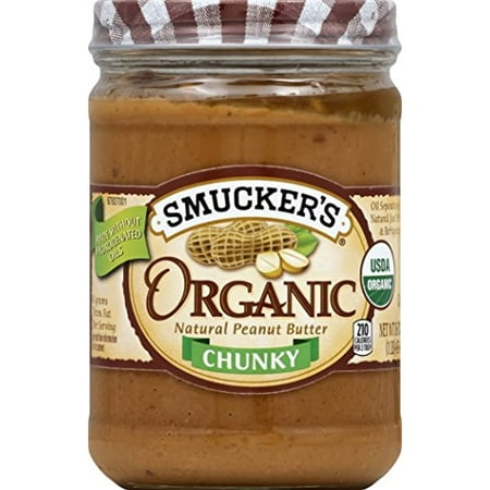 Smuckers Organic Natural Chunky Peanut Butter, 16 Ounces