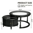 thumbnail image 2 of Kevinplus Modern Nesting Coffee Table Set with Glass and Solid Wood Frame for Living Room,Black, 2 of 7