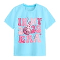 thumbnail image 5 of Godom Girls' Short Sleeve Shirts Glitter Print Cute Design Summer Tops Basic Tees, 5 of 6