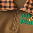 thumbnail image 6 of TOWED22 Toddler Boys Halloween Sweatshirts Kids Cotton Long Sleeve Crewneck Pullover Pumpkin Embroidered Checkered Shirts(Brown,12-18 M), 6 of 9
