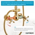 thumbnail image 2 of gotonovo Polish Gold Exposed Bathroom Shower Faucet 8 Inch Rainfall Shower Head System Handheld Spray Bathroom Wall Mount Shower Fixture Set, 2 of 4
