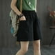 thumbnail image 3 of Pantalones cortos de algodón y lino de pierna ancha, pantalones de pierna recta para estudiantes de corte holgado e informal de talla grande de verano, atuendo completo de corte ajustado para mujer a, 3 of 5