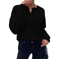thumbnail image 1 of Innerwin Knitted Sweaters Long Sleeve Women Sweater Work V Neck Knitwear Pullover Black M, 1 of 4