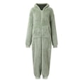 thumbnail image 5 of KIJBLAE Women's Jumpsuit Comfy Lounge Casual Pants Jumpsuit For Girls Home Clothes Loose Couple Fashion Full Length Trousers Solid Color Green XXL, 5 of 6