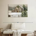 thumbnail image 2 of Elephant Stock Snowy Winter Barn Wall Art - Horizontal Canvas Wall Art - Living Room Wall Decor - Architecture Canvas - Gray And Beige Decor By Sally Swatland - 39" x 26", 2 of 8