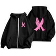 thumbnail image 4 of Shadoumai Womens Zip Up Hoodie Cancer Awareness Pullover Long Sleeve Casual Athletic Sweatshirt With Pocket Drawstring Fall Winter Jackets, 4 of 6