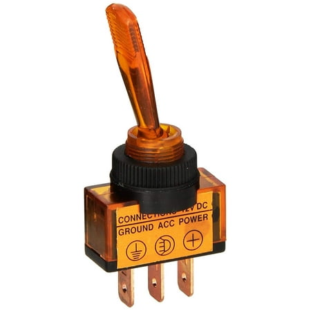 The 2617J Amber 12V Toggle Switch, Amber Illuminated Toggle By Best