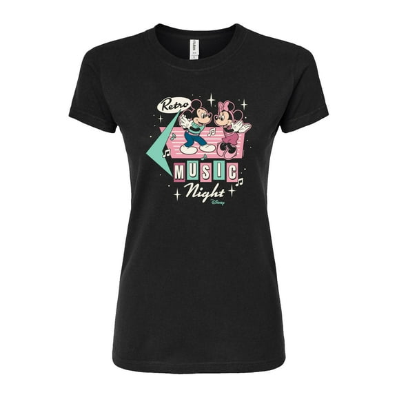 Disney - Mickey & Friends - Retro Music Night - Dancing with Minnie - Juniors Fitted Graphic T-Shirt