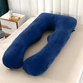 thumbnail image 3 of Sulaicai 1Pcs Pregnancy Pillow Cover, U Shaped Pillow Cover, Pregnancy Pillow Case, Maternity Pillowcase with Removable Cotton Cover, 51.2x27.6 Inch, 3 of 7
