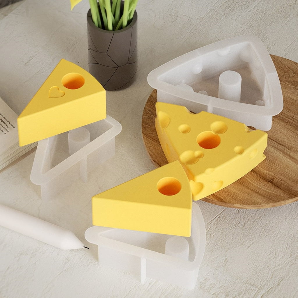 FENOHREFE Cheese Shaped Candle Holder Silicone Candelabrum Mould Candlestick Making Molds Gypsum Office Decorations Moulds
