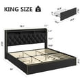thumbnail image 5 of Garvee Velvet King Size Bed Frame with 4 Storage Drawers – Upholstered Platform Bed Featuring Tufted Headboard, Nailhead Trim Detail, Black Finish, No Box Spring Required, Includes Wooden Slats, 5 of 7