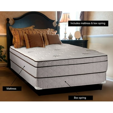 Fifth Ave Foam Encased Eurotop Full size 54"x75"x14" Mattress and Box Spring Set - Fully assembled, Orthopedic, Sleep Support, Longlasting Comfort and Superior Quality by Dream Solutions USA