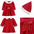 thumbnail image 3 of DPOIS Girls Christmas Santa Claus Bowknot Costume Dress with Hat Outfit Suit Xmas Gift, 3 of 7