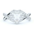 thumbnail image 2 of Sterling Silver Split Shank Fancy Infinite Heart Shape Simulated Diamond Halo Ring Promise Ring Engagement Ring (3.5), 2 of 6