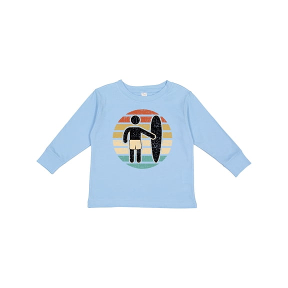 Inktastic Surfing Retro Sunset for Surfer Boys or Girls Long Sleeve Toddler T-Shirt