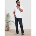thumbnail image 2 of DARING DIVA Men's Zipper Closure Colorblock Short Sleeve Basic Polo Shirt S White, 2 of 7