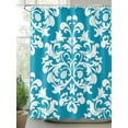 thumbnail image 2 of Classical Floral Shower Curtain Set ，Waterproof Fabric Shower Curtains Blue Retro Symmetrical Texture Shower Curtains for Bathroom,Bathroom Decor 54x"78", 2 of 6