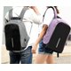 thumbnail image 3 of Mochila para ordenador de viaje de negocios, impermeable, con puerto de carga USB, diseño ergonómico, antirrobo, color: negro y morado, 3 of 4