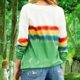 thumbnail image 6 of Womens Long Sleeve Crewneck Color Block Sweatshirt Tops Casual Striped Printed Loose Fit Shirts Blouses Tunic Tops, 6 of 7