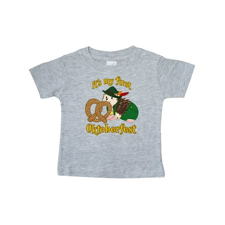 

Inktastic It s My 1st Oktober Fest Cute Hedgehog with Pretzel Gift Baby Boy or Baby Girl T-Shirt