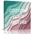 thumbnail image 2 of Green Ombre Wall Art Painting on Canvas, Modern Geometric Abstract Dark Red Cream Canvas Art Home Prints Wall Art Framed Modern Artwork for Living Room Bedroom Wall Decor 16x16in, 2 of 9
