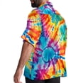 thumbnail image 3 of tie dye131 Men's Short Sleeve Spread Collar Hawaiian Shirts, Casual Printed Button Down Summer Beach Tops, Unisex Men's Shirts, 3 of 6