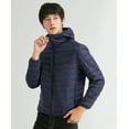 thumbnail image 2 of Wenseny Mens Classic Hooded Puffer Jacket Zipper Causal Warm Outwear Coat Dark Blue XL, 2 of 8