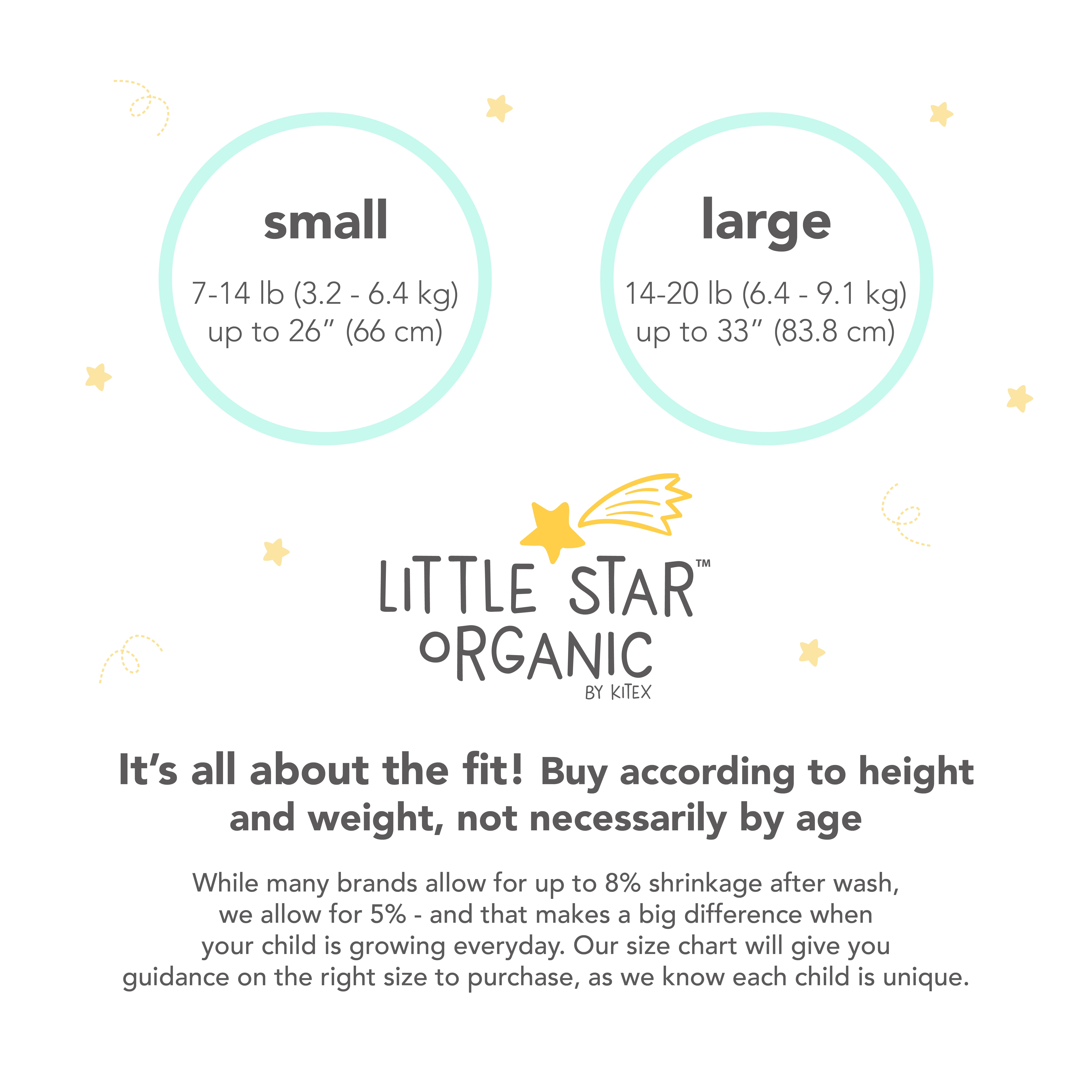 Little Star 100% Organic Cotton 2 Pack Girls Velcro Swaddles
