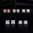 thumbnail image 6 of GEMSME 18K Rose Gold Plated Princess Cut Clear Cubic Zirconia Stud Earrings Set for Women Men 3mm/4mm/5mm/6mm/7mm, 6 of 6