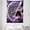 thumbnail image 2 of Ambesonne Purple Tapestry Wall Hanging, Moth Mandala Space Planets, 60"x80", Quartz Pale Pink Grey, 2 of 3