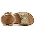 thumbnail image 3 of DADAWEN Toddler Girls Sandals Flats Open Toe Two Strap hook&loop Dress Sandals Gold 3 Little Kid, 3 of 7