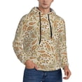 thumbnail image 2 of Kdxio Paisley Floral 1 Print Mens Casual Hooded Collar Drawstring Hoodies Pullover Sweatshirts Casual Long Sleeve Shirts-Medium, 2 of 7