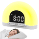thumbnail image 2 of Reloj despertador con luz de amanecer ajustable para personas que duermen profundamente, reloj despertador con luz de amanecer, lámpara de amanecer con simulación de amanecer, 2 of 8