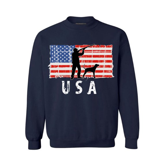 Awkward Styles Hunting USA Crewneck United States of America Pro America Sweatshirt for Men Made in USA Pro America Sweatshirt for Women US Pride American Flag Men Women Sweater Stripes and Stars
