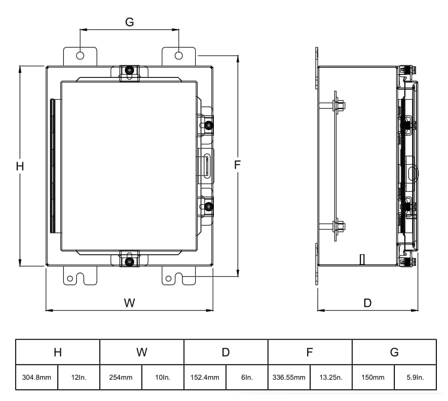Steel Electrical Enclosure Box 12 x 8 x 8 304 Stainless Steel Explosion Proof Electrical Box IP66 Waterproof & Dustproof Outdoor/Indoor NEMA 4X Stainless Steel Enclosure