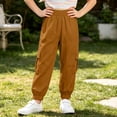 thumbnail image 2 of TinyBloomm Child Boys Girls Cargo Pants Casual Summer Kids Solid Trousers With Pockets, Size 9-10 Years, 2 of 8