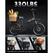 20 Inch Fat Tire Electric Bicycle for Adults, 1500W Peak Motor Folding Ebike, 48V 20AH Battery, 30-60 Miles Pas Range, Up to 31MPH Off-Road Foldable Ebike