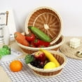 thumbnail image 5 of Bread Basket Rattan Storage Basket Woven  Severing Tray Food Box With Handles For Breakfast Platters Plate, 5 of 5
