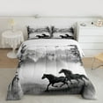 thumbnail image 2 of Homewish 3D Racing Horse Queen Comforter Set for Adult, Grey Rustic Cabin Bedding Sets, Farmhouse Animal Reversible Bedding Comforter Set, Luxury Bedroom Decor, 3pcs, 2 of 8