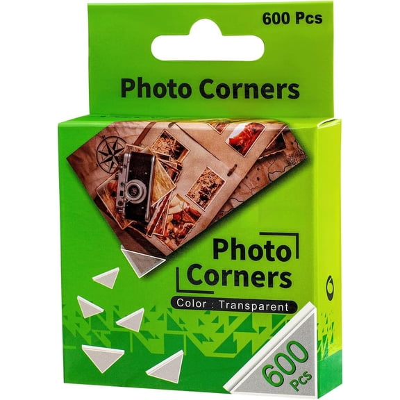 600 count Clear Self-Adhesive Picture Mounting Corner Stickers Transparent Acid-Free Photo Mounting Corners for Scrapbooking Diary Journal