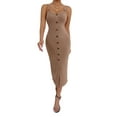 thumbnail image 4 of FASHIONWT Sexy Style Sleeveless Slim Fit Bodycon Midi Knitted Dress Women, 4 of 4