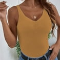 thumbnail image 7 of Tittly Tank Tops Vest for Women Women's Summer V Neck Knitted Solid Color Tank Top Womens Tops Knit Tops Yellow XS, 7 of 7