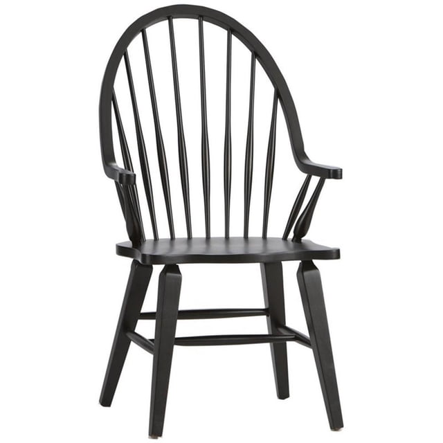 Liberty Furniture Hearthstone Ridge Windsor Back Arm Chair, Black (Set of 1)