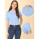 thumbnail image 2 of Camisa de Trabajo Allegra K de manga corta con Botones para Mujer Azul XS, 2 of 5