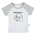 thumbnail image 2 of iDzn Protected by Dog Funny T shirt For Baby, Newborn Babies T-shirts, Infant Tops, 0-24M Kids Graphic Tees Clothing (Short Gray Raglan T-shirt, 6-12 Months), 2 of 5