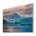 thumbnail image 2 of Designart 'Blue Waves Breaking At The Beach Landscape I' Nautical & Coastal Print on Natural Pine Wood, 2 of 5