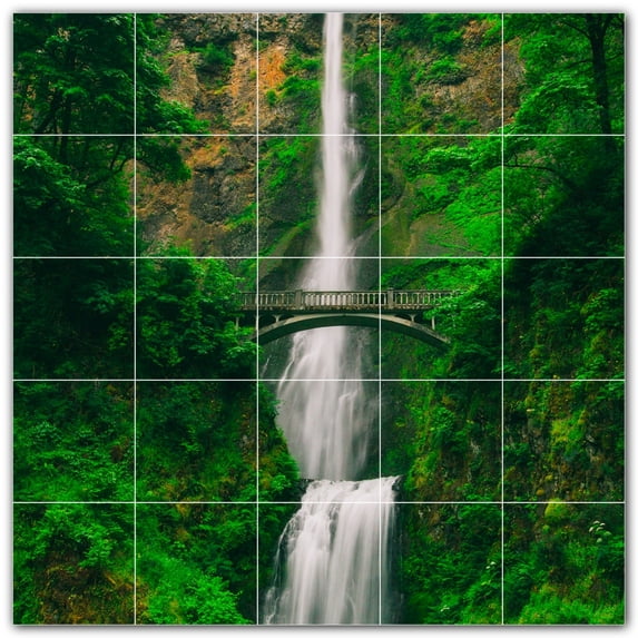 Picture-Tiles.com: Bridge Ceramic Tile Wall Mural WAL500266-55XL. 60"W x 60"H using (25) 12" x 12" Ceramic Tiles-Satin Finish