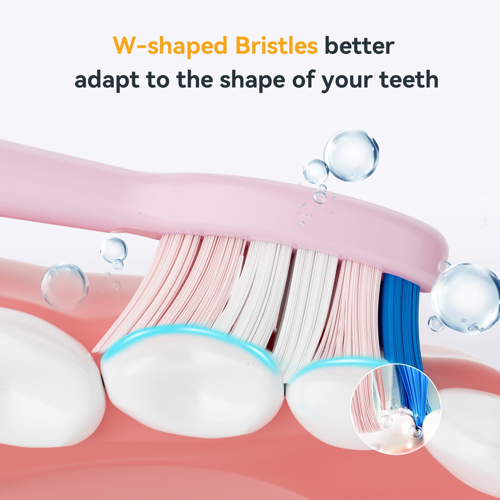 JTF Sonic Smart Toothbrush Genuine Standard Brush Heads, 4 Pack, Pink, P200