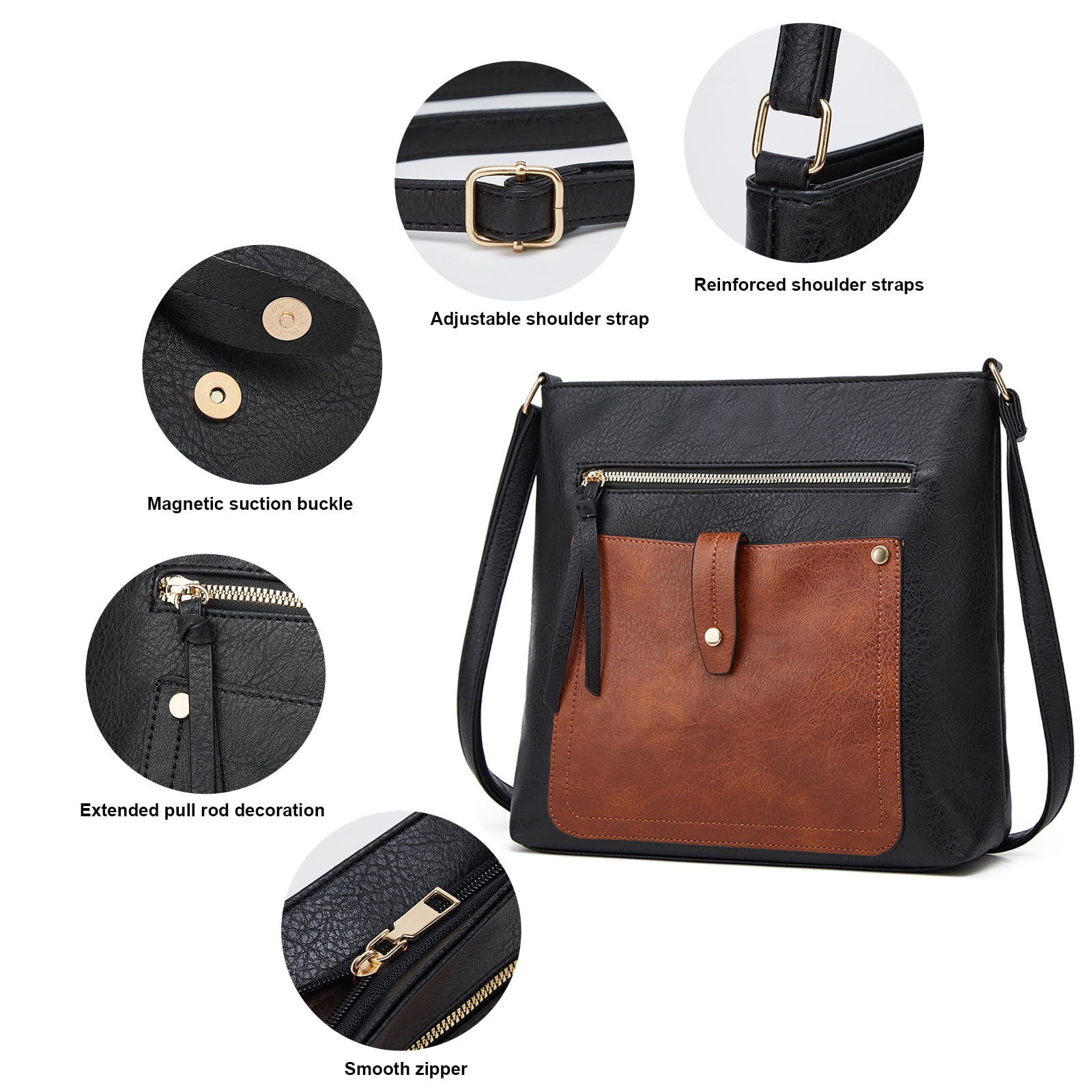 GAEKEAO Hobo Bags for Women Large Leather Purses and Handbags Crossbody Tote Shoulder Bag with Side Pockets Adjustable Strap